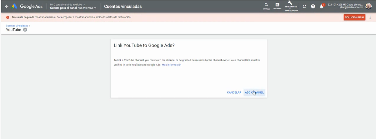¿Cómo Vincular Tu Canal De Youtube Con Google Ads?  | Google Ads - Promociona A Tu Empresa Por Todo Internet